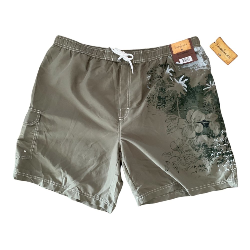 Caribbean Joe Men's Swim Trunks Board Shorts Size XL Lined Pockets Draw String